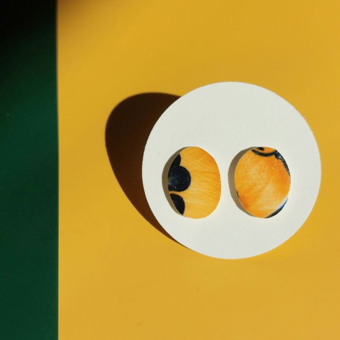 Owalne kolczyki pomarańczowe letnie