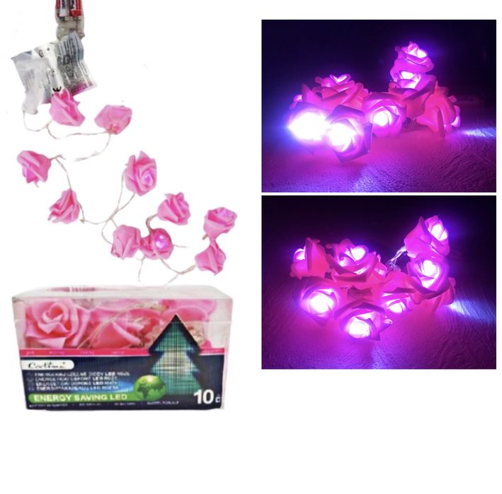 Łańcuch świetlny Róże 10 LED różyczki lampki światełka