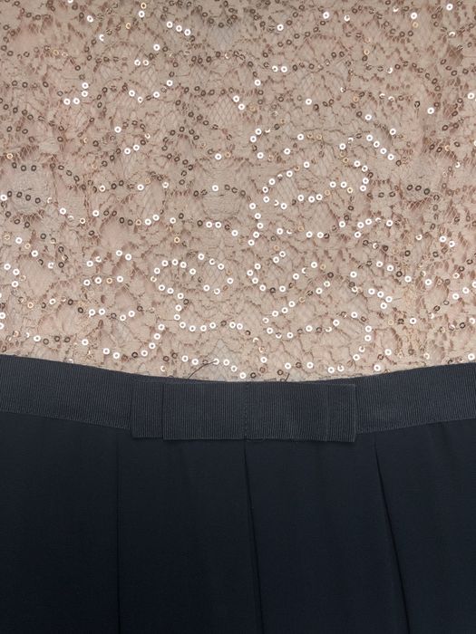 Sukienka koktajlowa pudroworóżowo-granatowa