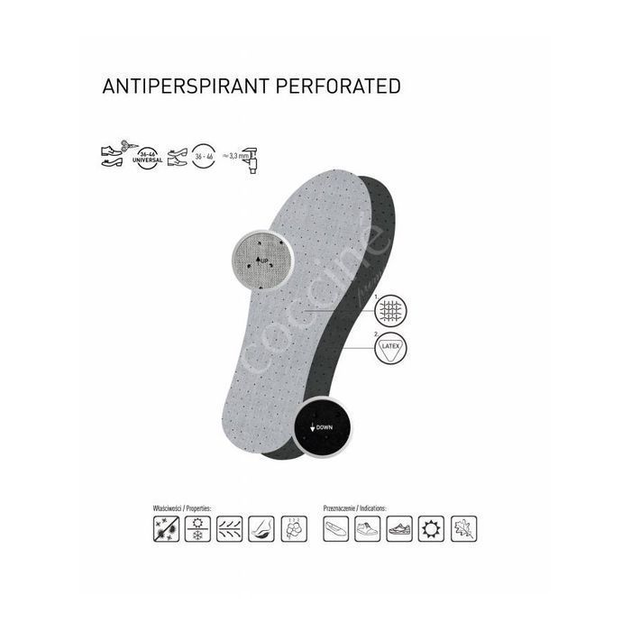 r.43 - Wkładki do butów przeciwpotliwe perforowane Coccine