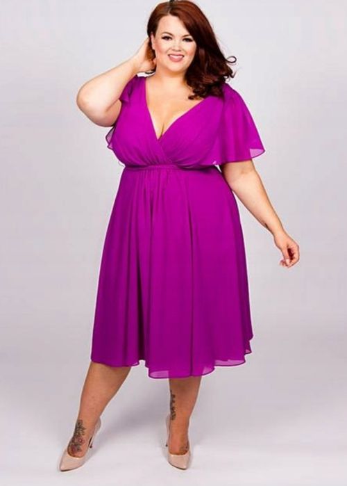 Scarlett&Jo midi sukienka w kolorze fuksji r. 46