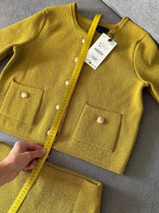 Твідовий костюм ZARA спідниця кардиган  жіночий