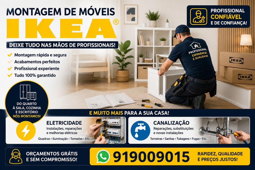 Instalações de moveis e candeeiros IKEA