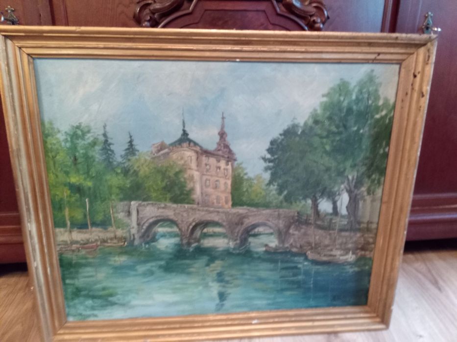 Piękny obraz olejny sygnatura 1942 R.Voite