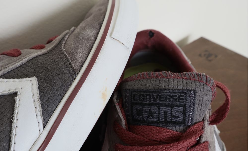Ténis Converse Cons Trapasso Pro II Grey/Red Suede Camurça