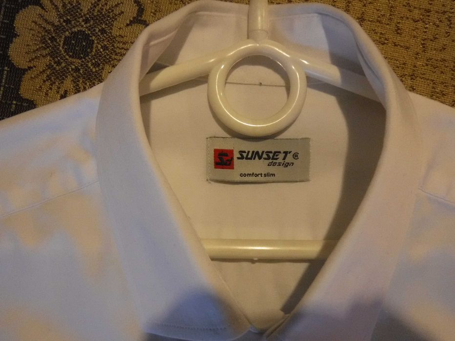 Koszula męska biała długi rękaw SUNSET