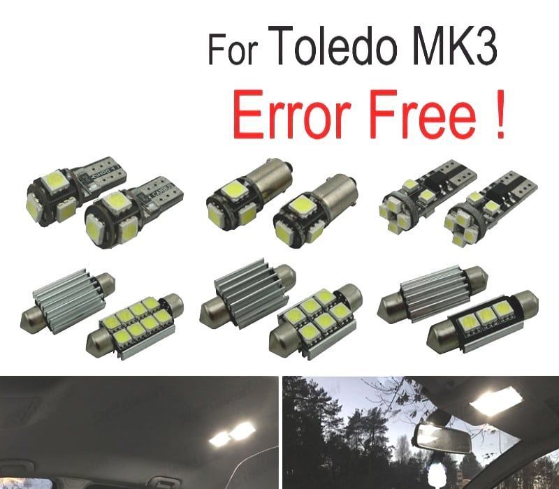 KIT COMPLETO 12 LAMPADAS LED INTERIOR PARA SEAT TOLEDO MK3 5P 5P2 05-09