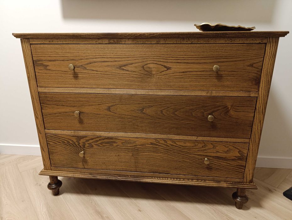 Komoda drewniana jesion z 3 szufladami