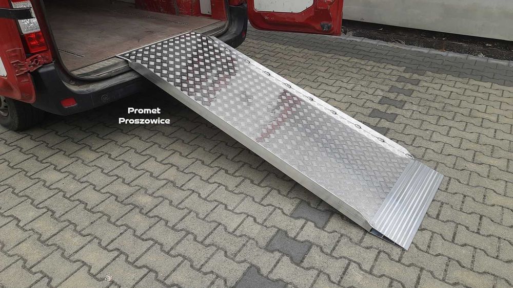 Rampa Aluminiowa 225cm x 70cm do 800kg + ranty boczne Najazd Podjazd