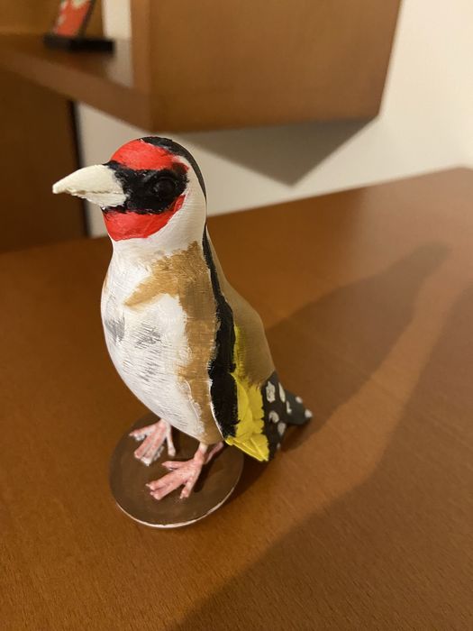 Pintassilgo 3D Pintado à Mão
