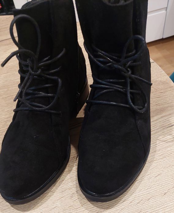 Nowe buty botki sztyblety  jesienne Cabin 38 czarny zamsz