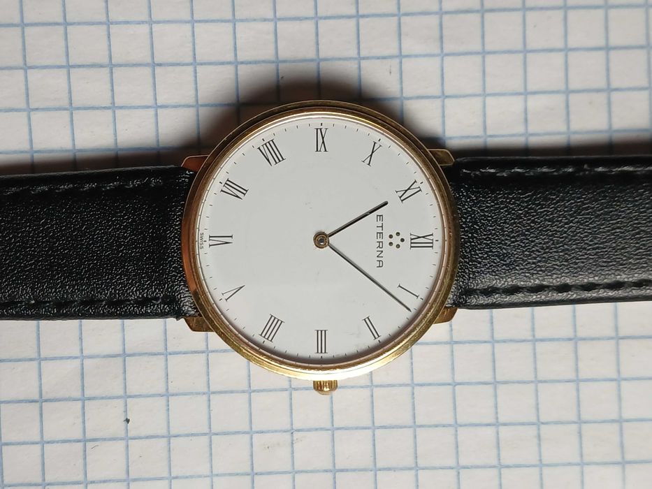 Вінтажний швейцарський чоловічий годинник Eterna в позолоті