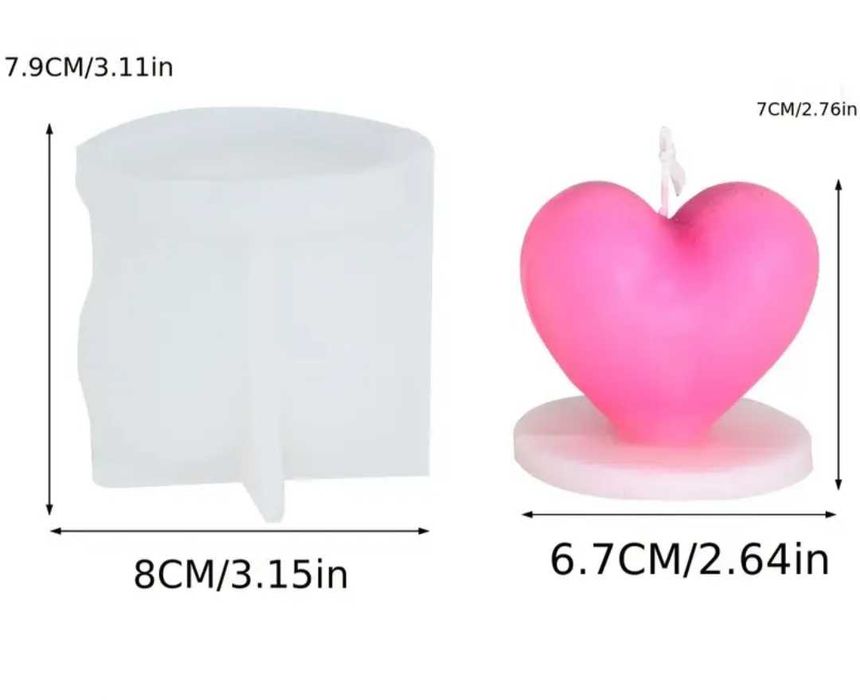 Forma do świec w kształcie serca walentynkowe