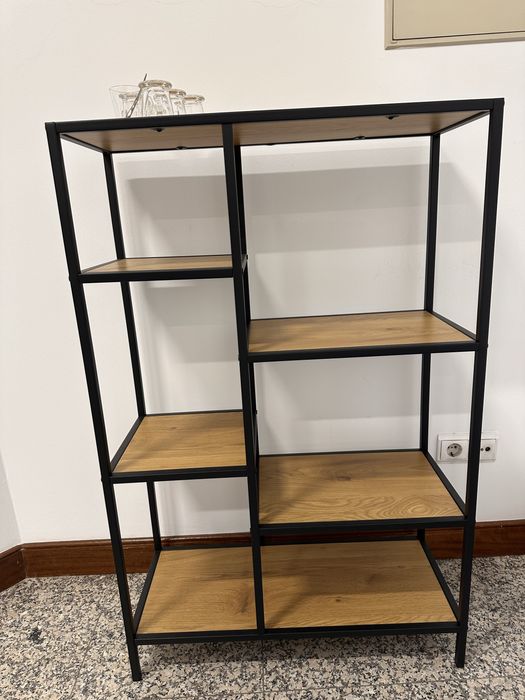 Estante carvalho e ferro