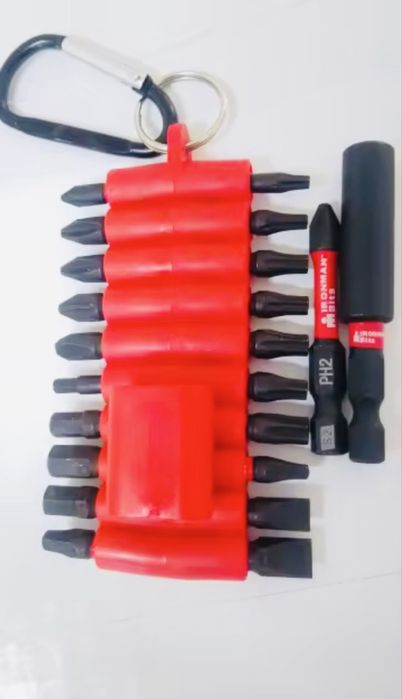 Набір біт ударних викруток із 22 шт. з рукавом-органайзером будівництв