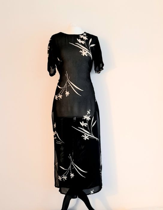 OKAZJA mgiełka długa maxi sukienka narzutka tunika 38 m 40 l 42 xl