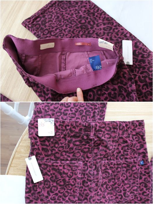 Calças bombazine elásticas tigressa, tons de rosa/roxo, com etiqueta