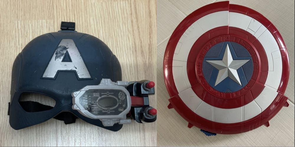 Conjunto Nerf Marvel Capitao America Mascara Escudo