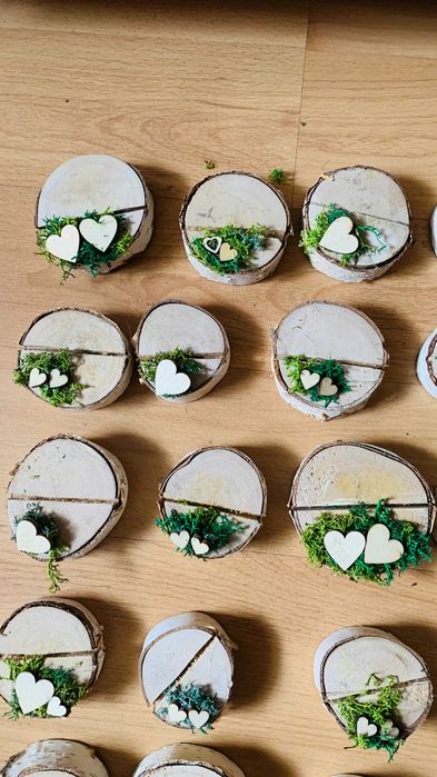 Winietki weselne na drewienku 30szt