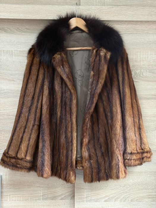 Futro płaszcz kożuch futrzany z dzikiej norki norka slavic old money
