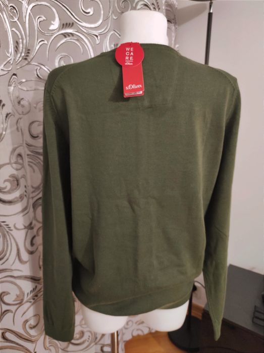 Sweter męski oliwkowy khaki s.oliver L