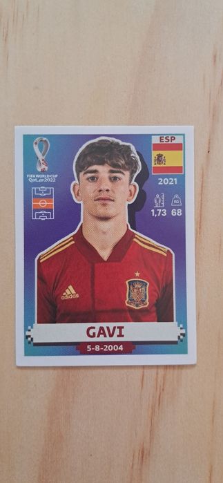 Cromo futebol de Gavi(Mundial 2022)da Panini