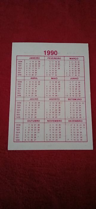Calendário de bolso Alvor de 1990