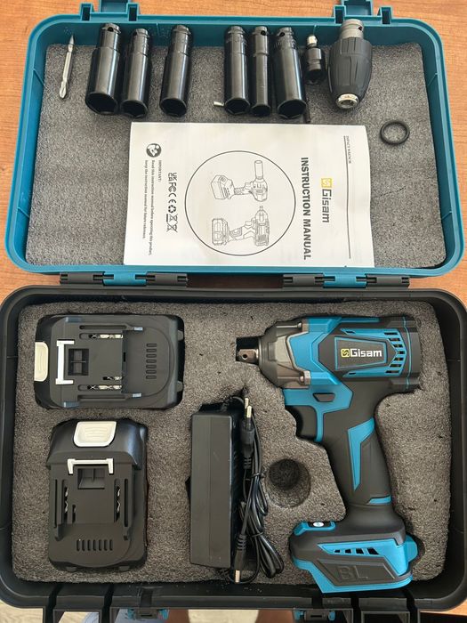 Gismo 1200N.M Torque Brushless Chave de impacto elétrica 1/2 polegada Chave de fenda sem fio Ferramenta elétrica para Makita 18V Bateria Pin