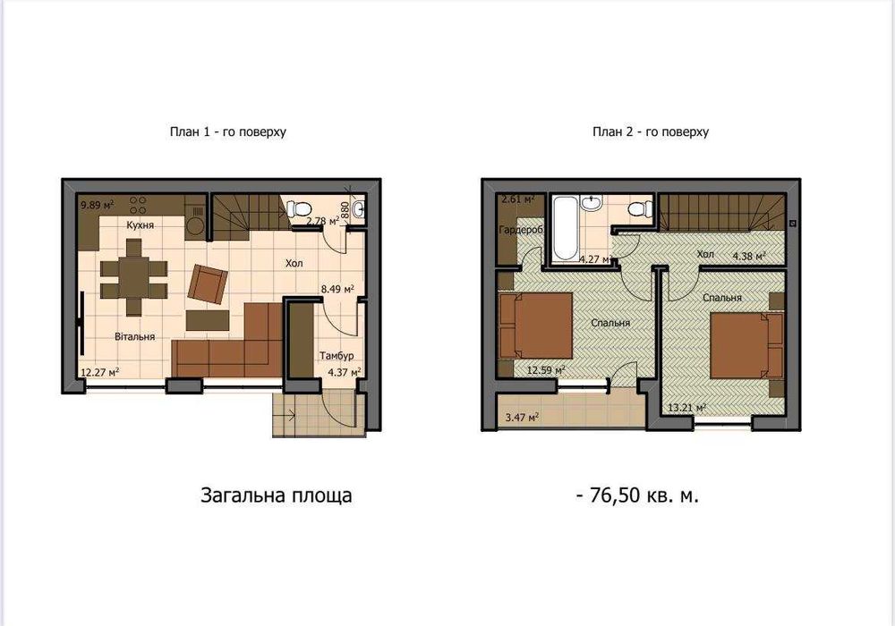 655$ за м2 Продаж таунхаусів БЕЗ КОМІСІЇ в Оброшине по вулиці Південна