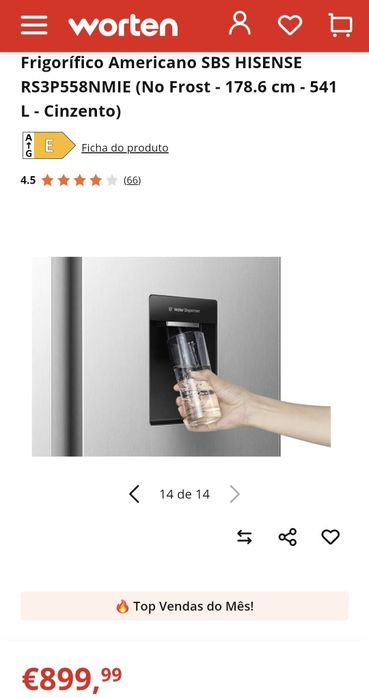 Frigorífico Americano Hisense RS3P558NMIE (Novo Embalado / Garantia 3 Anos)