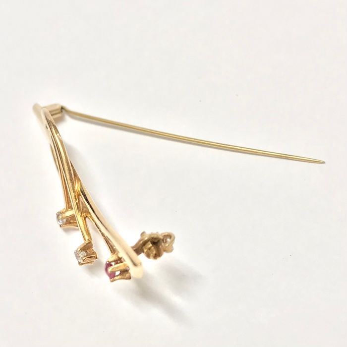 Złota BROSZKA 14K 585 piękny AMETYST cudowna ART DECO