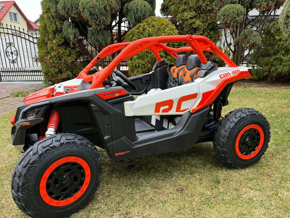 GIGANTYCZNY Samochód na akumulator Buggy CAN-AM 4×200W Pompowane koła