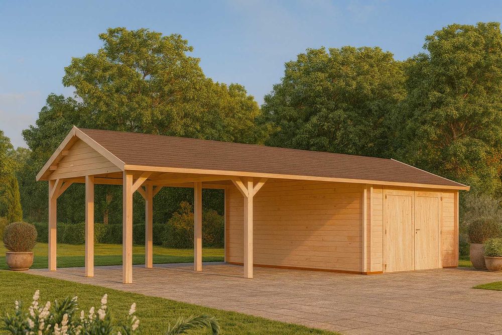 GARAŻ + 2x WIATA - 10x6 mb - 44mm - PROMOCJA -