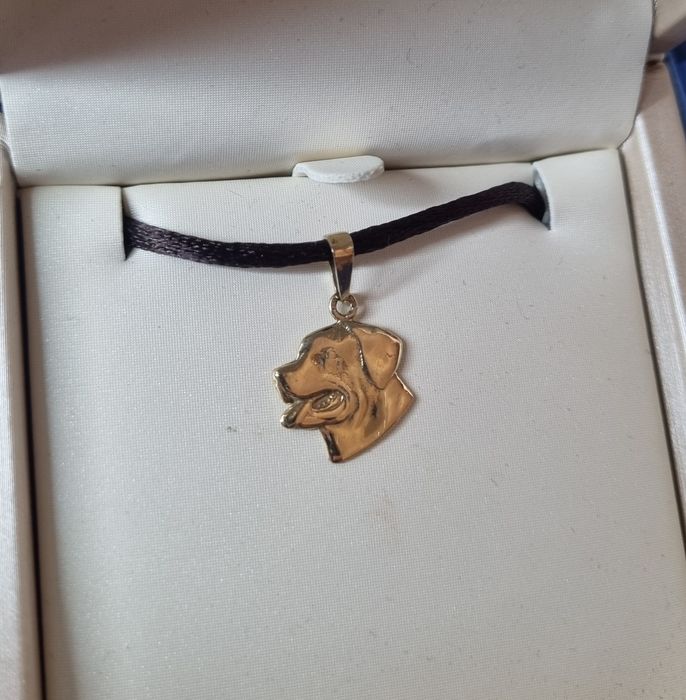 Zawieszka głowa psa piesek złoto 585