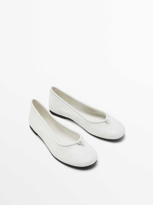Балетки з натуральної шкіри MASSIMO DUTTI