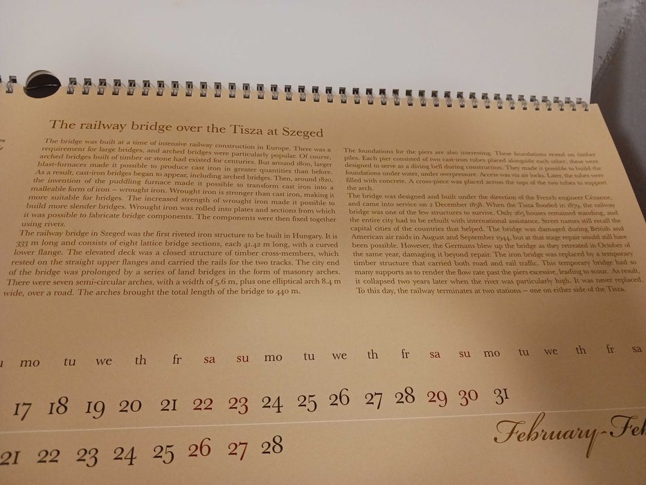 Calendário de parede 2005 - pontes ferroviárias