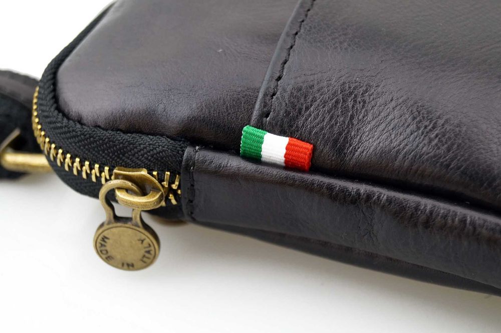 TORBA skórzana męska na ramię raportówka V379 brązowa