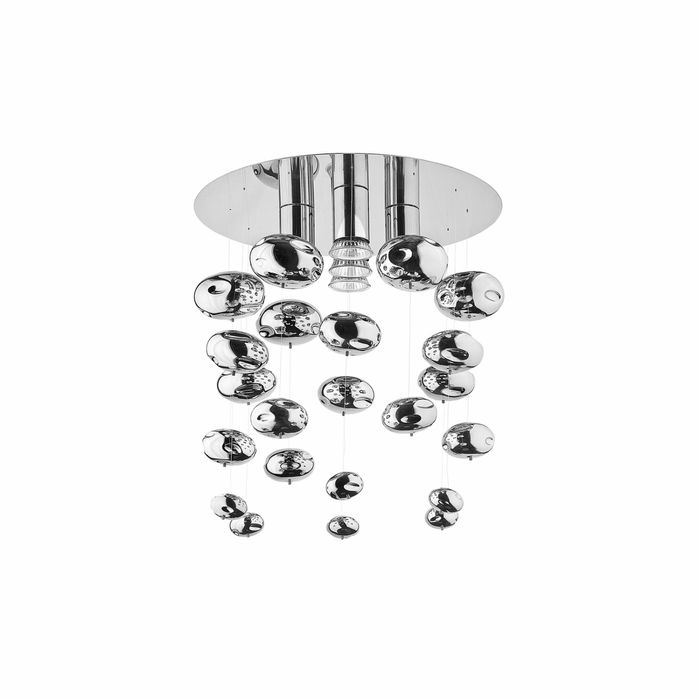 Lampa sufitowa salva e kule srebrne żyrandol
