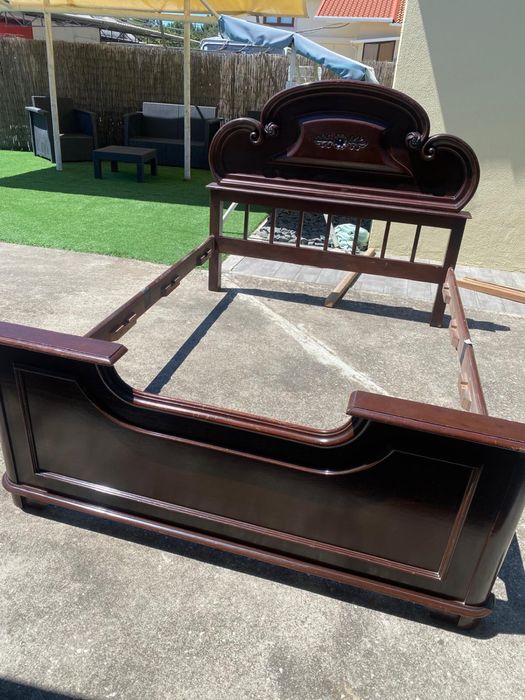 Cama casal madeira maciça