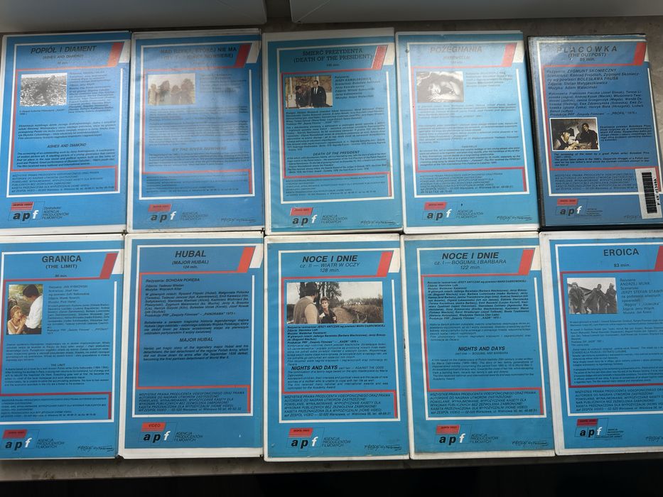 Kasety polskie vhs Niebieska seria