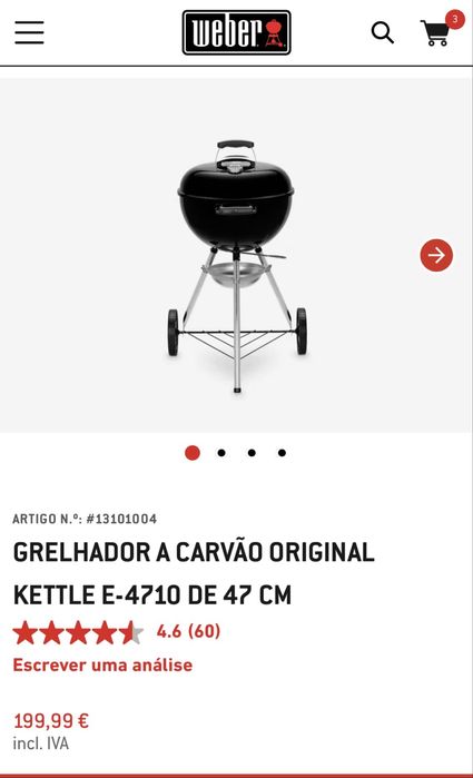 Grelhador Carvão Kettle Original 47cm WEBER