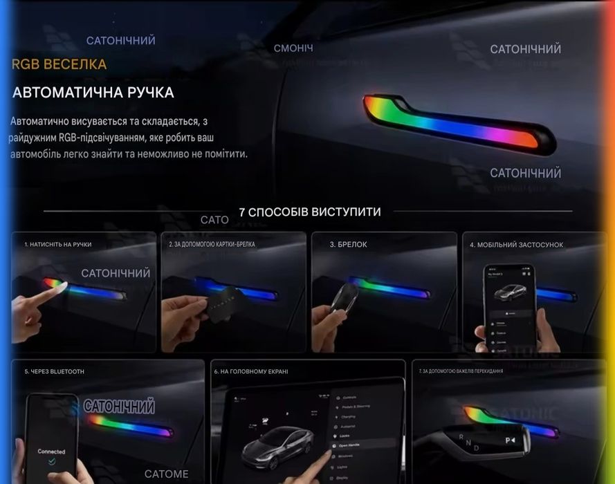 New 2026 світлодіодні електро ручки Satonic V9PRO. Новинка Тесла  M3 MY  Highland Juniper