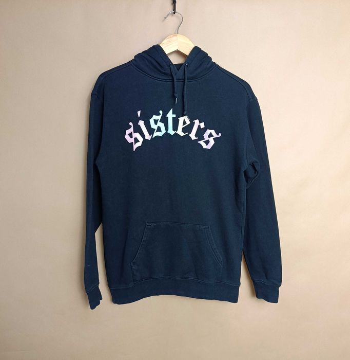 Sisters czarna bluza damska kangurka bawełna kaptur oversize M/L
