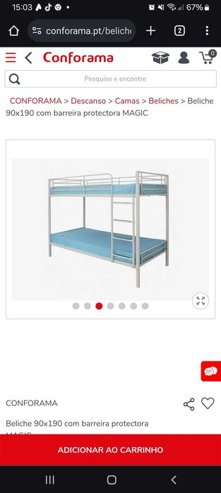 Vendo beliche Conforama Cinzento