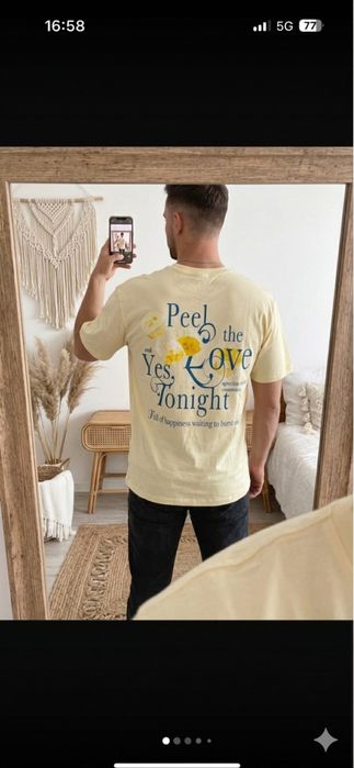 T-shirt koszulka bluzka cropp S nowa męska żółta