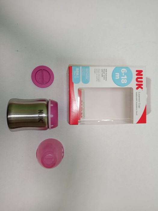 NUK 6-18 mcy termos, stał nierdzewna, butelka, bidon, pojemnik.