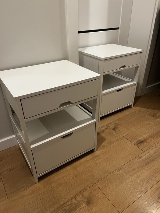 2 stoliki nocne biale jak nowe