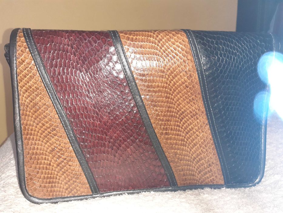 torba skórzana z elementami SKÓRY WĘŻA