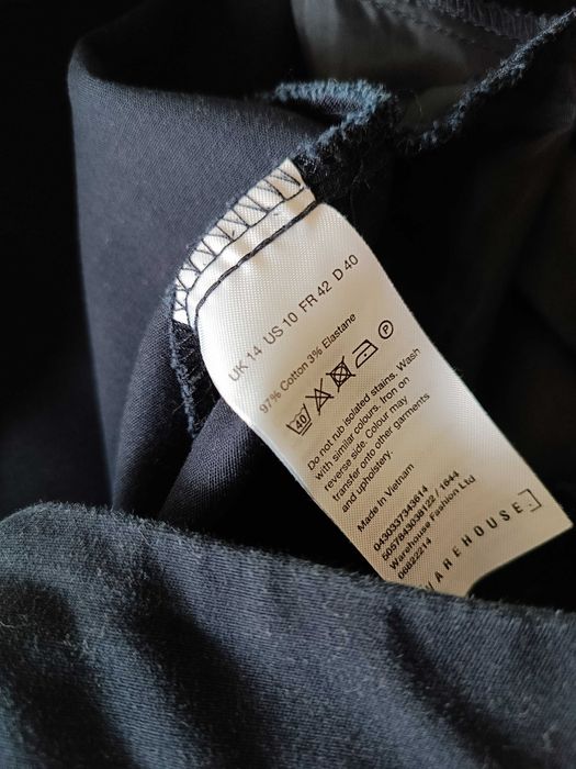 р 14/48-50 сині укорочені штани стрейчеві з високою талією Warehouse