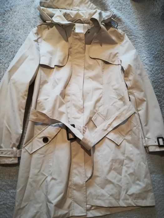 Płaszcz trencz z kapturem l/xl
